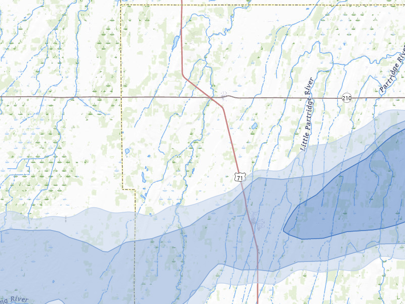 NEXRAD radar-signature map of the hail over Hewitt, MN
