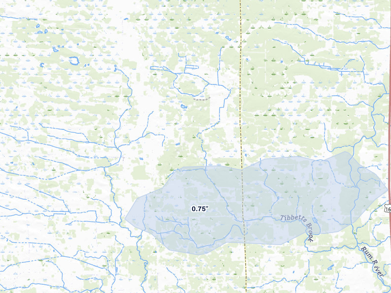 NEXRAD radar-signature map of the hail over Hillman, MN