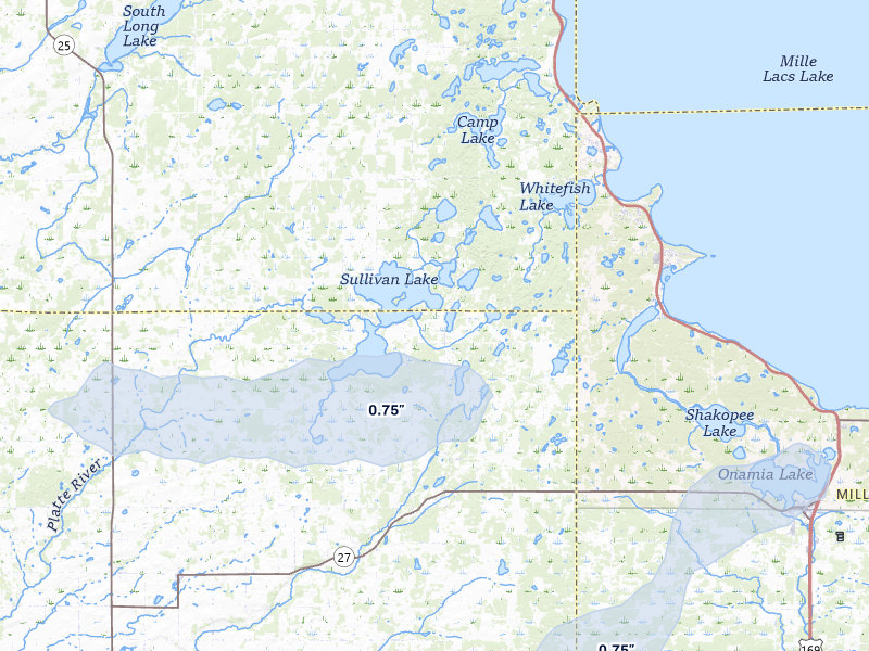 NEXRAD radar-signature map of the hail storm over Hillman, MN on Jul 6, 2026