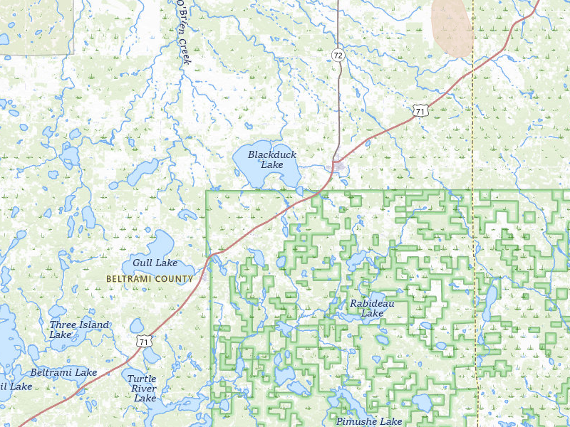 Radar-estimated hail-size map of the storm over Hines, MN on Jun 29, 2026