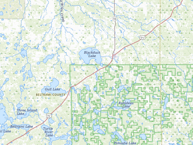 Radar-estimated hail-size map of the storm over Hines, MN on Jul 30, 2026
