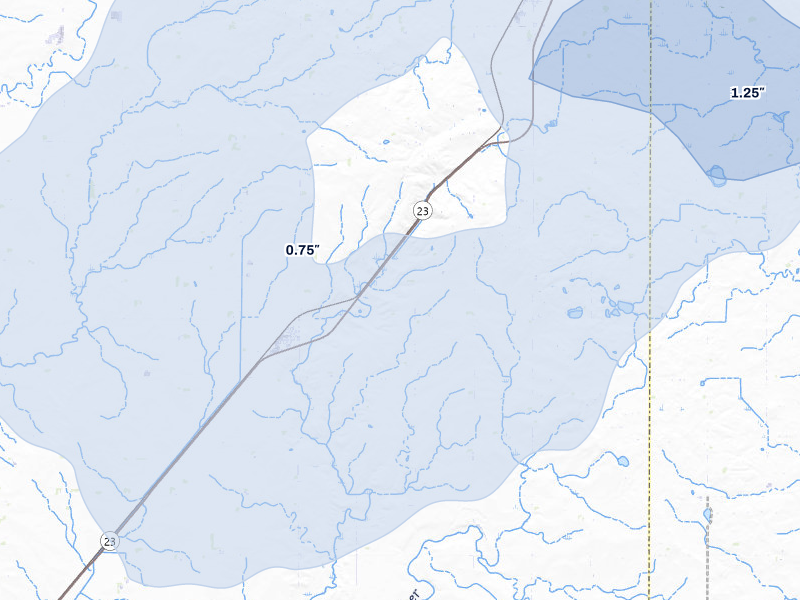 NEXRAD radar-signature map of the hail storm over Holland, MN on Jun 29, 2026