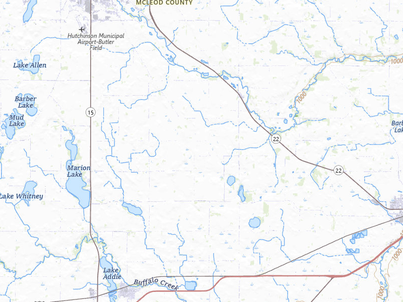 Radar-estimated hail-size map of the storm over Hutchinson, MN on Jul 25, 2026