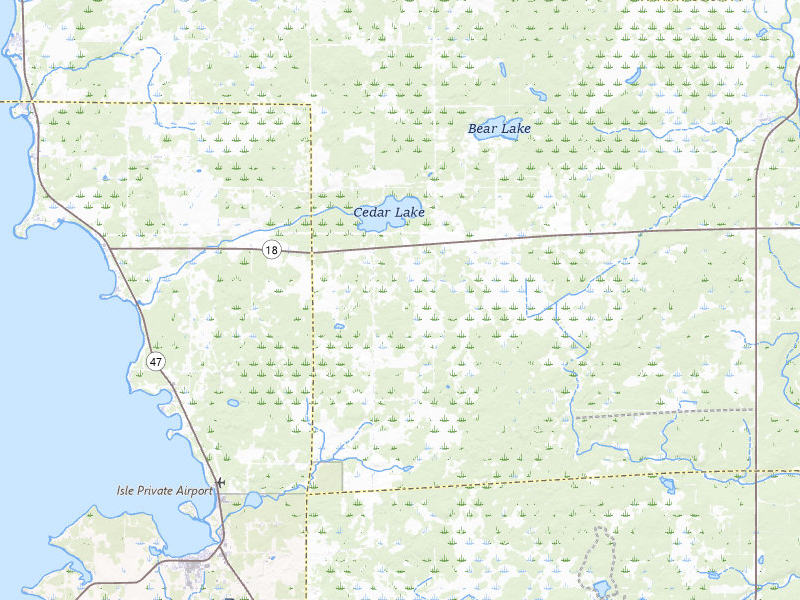 NEXRAD radar-signature map of the hail over Isle, MN