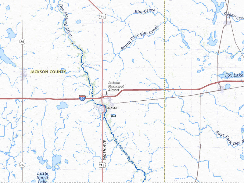 NEXRAD radar-signature map of the hail over Jackson, MN