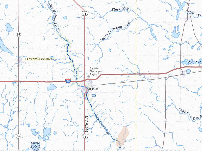 Radar-estimated hail-size map of the storm over Jackson, MN on Jun 30, 2026