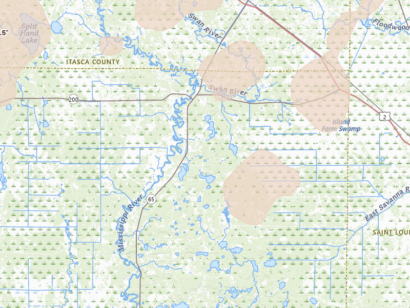 Radar-estimated hail-size map of the storm over Jacobson, MN on Jun 29, 2026