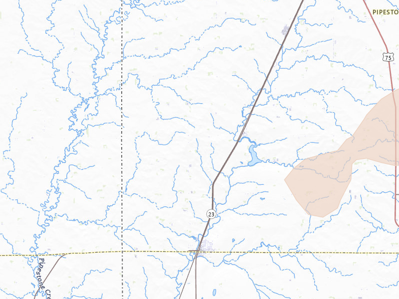 Radar-estimated hail-size map of the storm over Jasper, MN on May 24, 2026