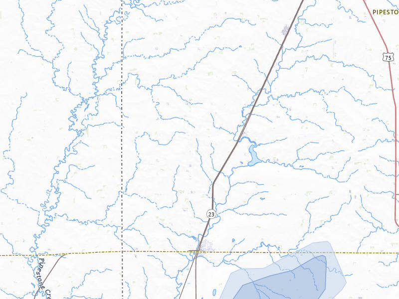 NEXRAD radar-signature map of the hail storm over Jasper, MN on Jul 4, 2026