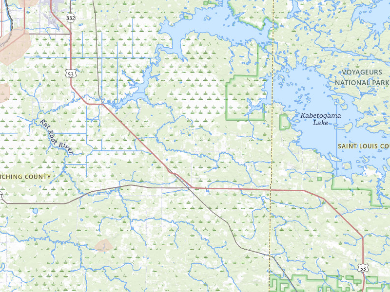Radar-estimated hail-size map of the storm over Kabetogama, MN on Jun 29, 2026