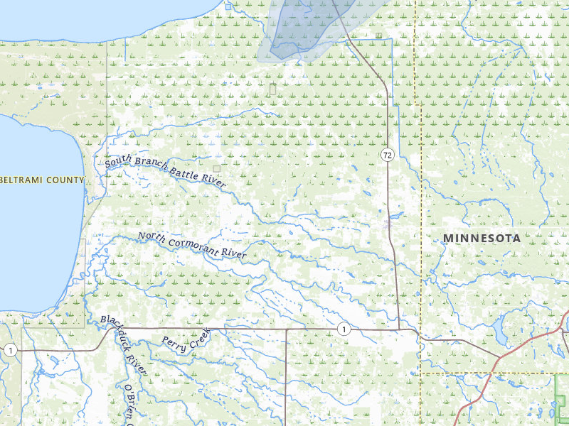 NEXRAD radar-signature map of the hail storm over Kelliher, MN on Jul 30, 2026