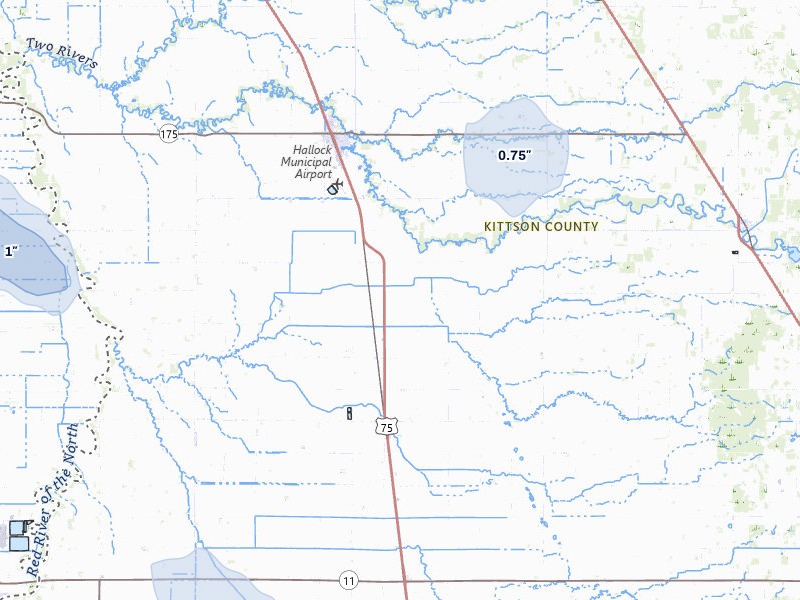 NEXRAD radar-signature map of the hail storm over Kennedy, MN on Jul 26, 2026
