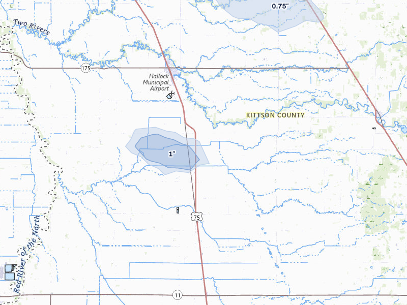 NEXRAD radar-signature map of the hail storm over Kennedy, MN on Jul 30, 2026