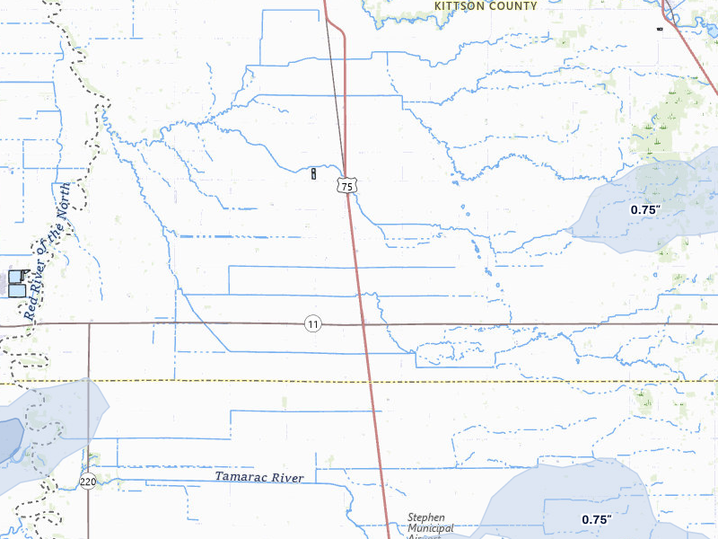 NEXRAD radar-signature map of the hail storm over Kennedy, MN on Aug 2, 2026