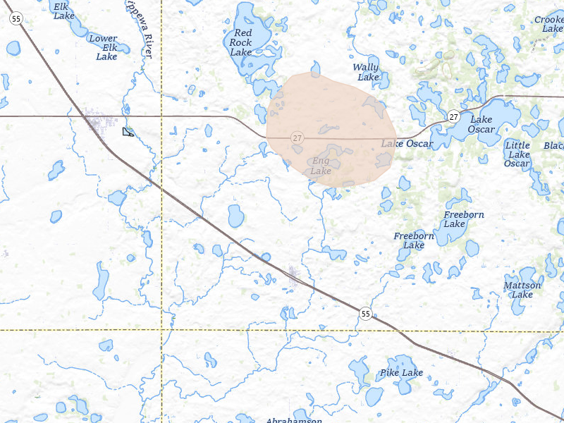 Radar-estimated hail-size map of the storm over Kensington, MN on Jun 9, 2026
