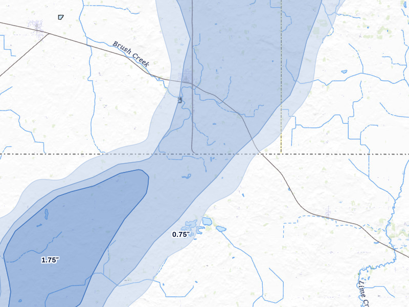 NEXRAD radar-signature map of the hail storm over Kiester, MN on Jun 30, 2026