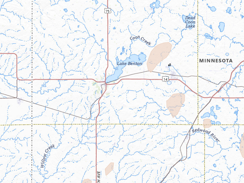 Radar-estimated hail-size map of the storm over Lake Benton, MN on Jun 29, 2026