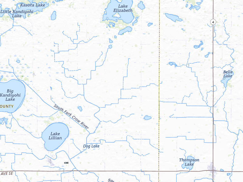 Radar-estimated hail-size map of the storm over Lake Lillian, MN on Jul 7, 2026