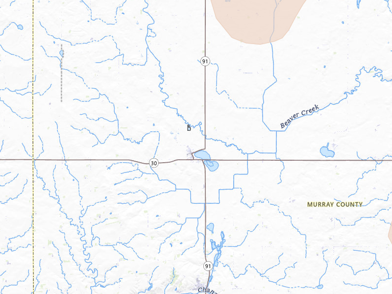 Radar-estimated hail-size map of the storm over Lake Wilson, MN on May 24, 2026