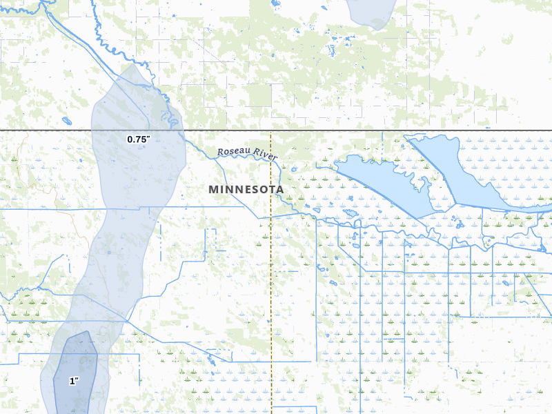 NEXRAD radar-signature map of the hail storm over Lancaster, MN on Jun 29, 2026