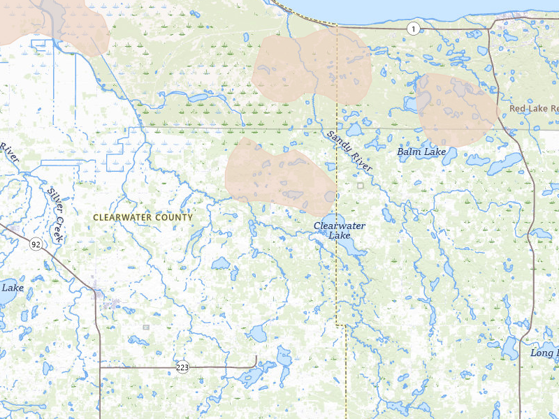 Radar-estimated hail-size map of the storm over Leonard, MN on Jul 6, 2026