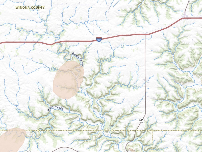 Radar-estimated hail-size map of the storm over Lewiston, MN on Jun 30, 2026