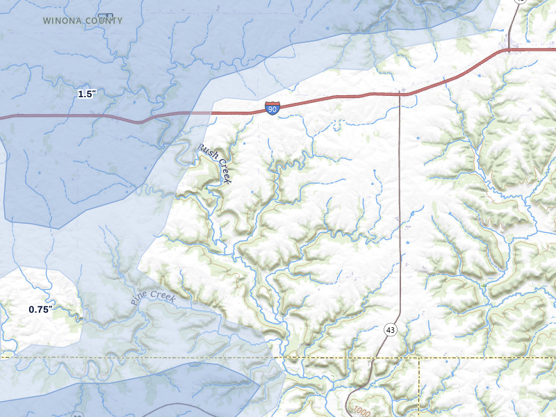 NEXRAD radar-signature map of the hail storm over Lewiston, MN on Jul 1, 2026
