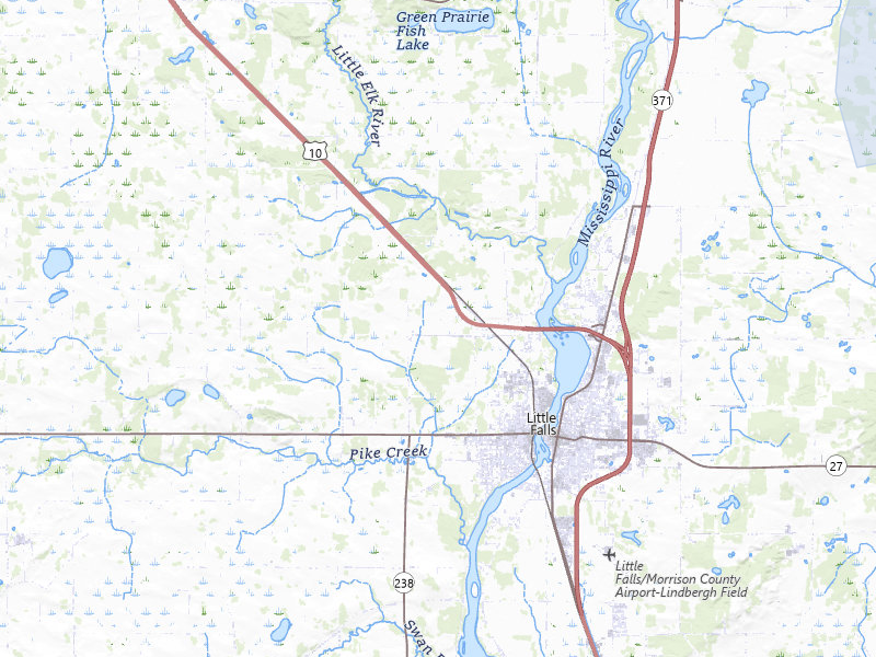 NEXRAD radar-signature map of the hail over Little Falls, MN