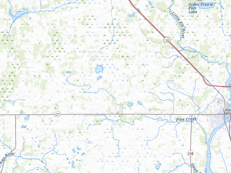NEXRAD radar-signature map of the hail storm over Little Falls, MN on Jul 7, 2026