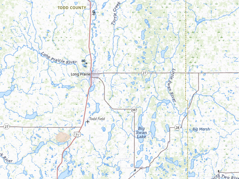 Radar-estimated hail-size map of the storm over Long Prairie, MN on Jun 5, 2026