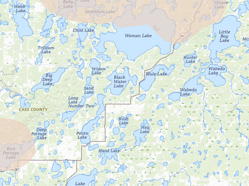 Radar-estimated hail-size map of the storm over Longville, MN on Jul 6, 2026