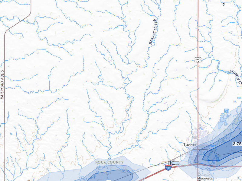 NEXRAD radar-signature map of the hail storm over Luverne, MN on May 17, 2026