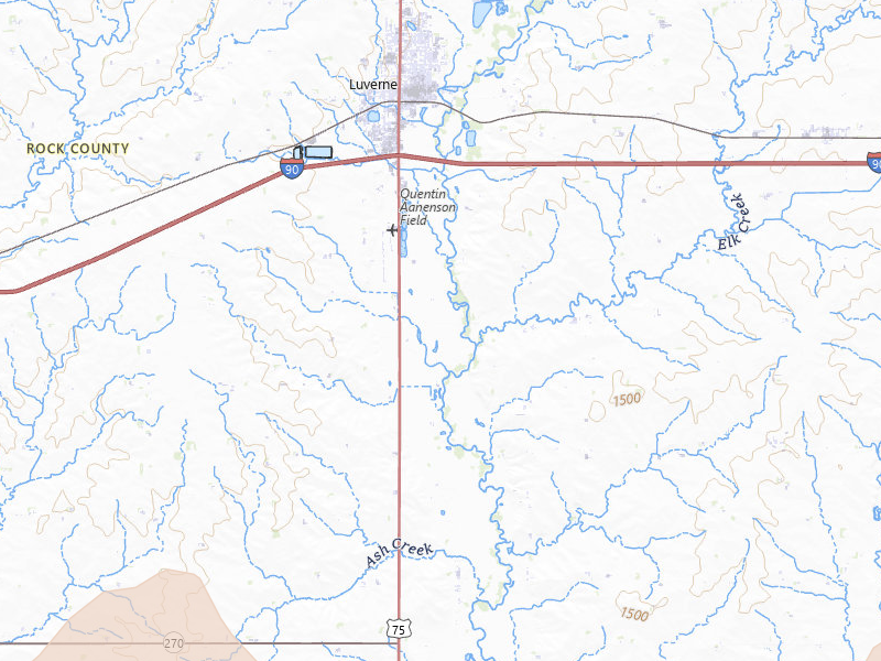Radar-estimated hail-size map of the storm over Luverne, MN on Jun 29, 2026