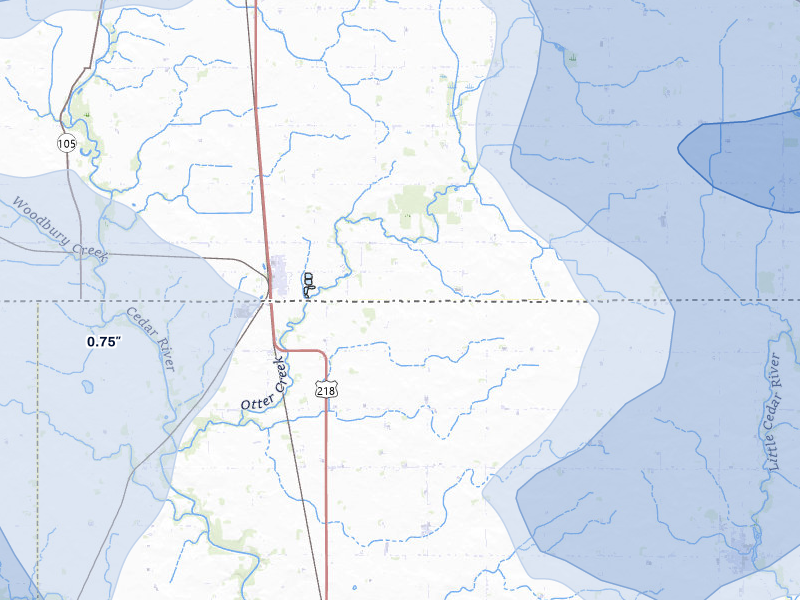 NEXRAD radar-signature map of the hail storm over Lyle, MN on Jul 8, 2026