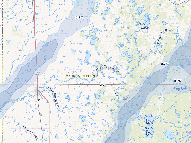 NEXRAD radar-signature map of the hail storm over Mahnomen, MN on Jun 29, 2026