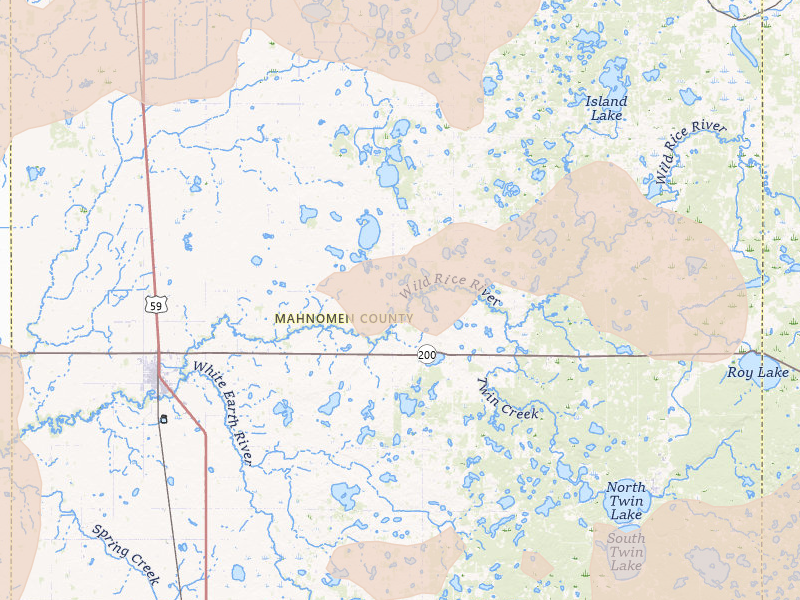 Radar-estimated hail-size map of the storm over Mahnomen, MN on Jul 6, 2026