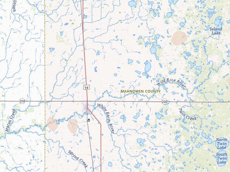 Radar-estimated hail-size map of the storm over Mahnomen, MN on Aug 17, 2026