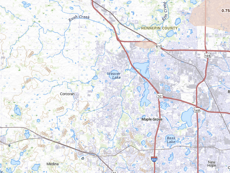 Radar-estimated hail-size map of the storm over Maple Grove, MN on Aug 3, 2026