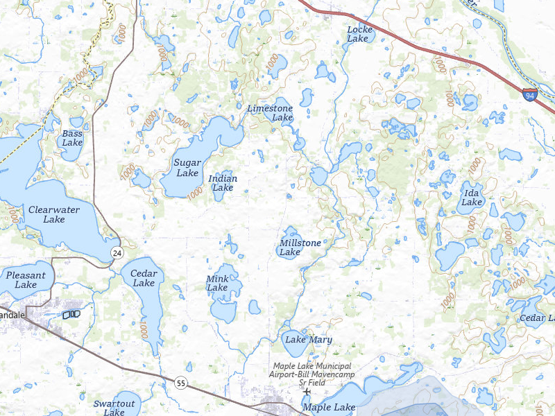 NEXRAD radar-signature map of the hail over Maple Lake, MN