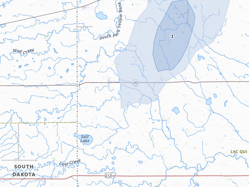 NEXRAD radar-signature map of the hail over Marietta, MN