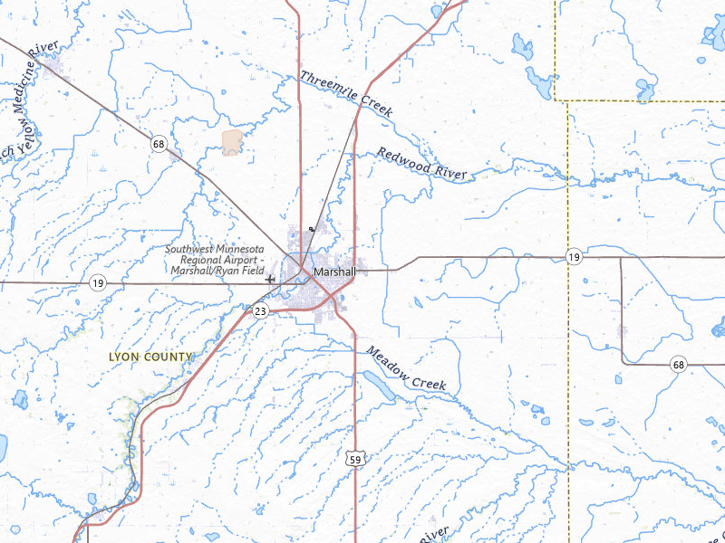 Radar-estimated hail-size map of the storm over Marshall, MN on Jun 27, 2026