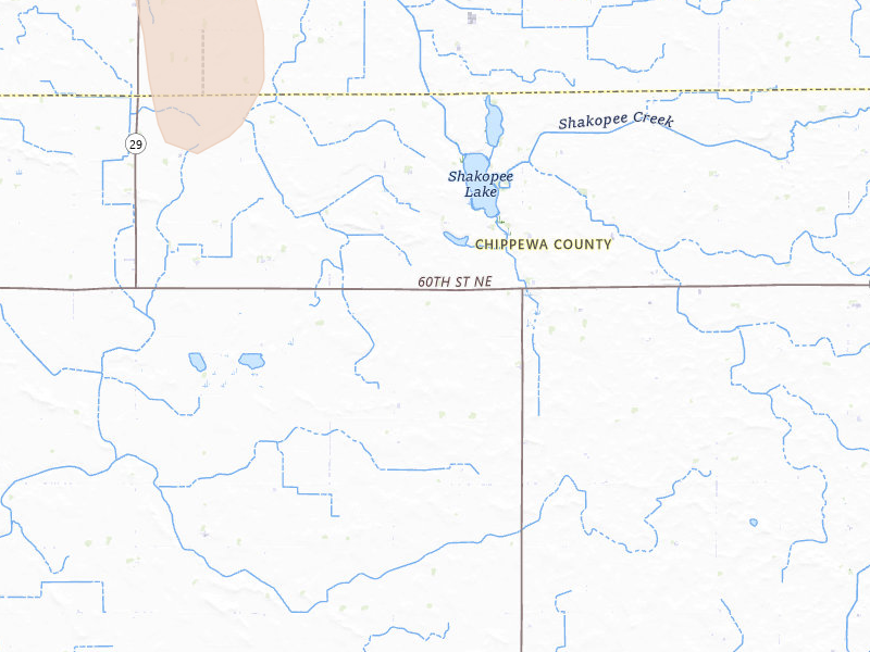 Radar-estimated hail-size map of the storm over Maynard, MN on Jul 4, 2026