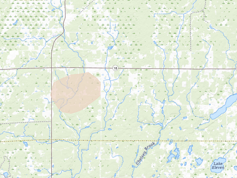 Radar-estimated hail-size map of the storm over Mc Grath, MN