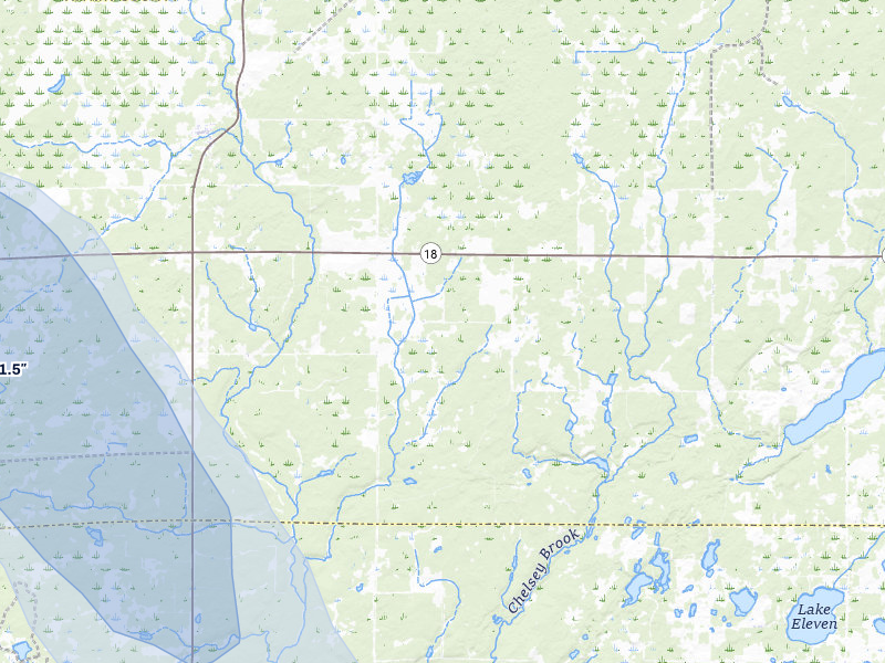 NEXRAD radar-signature map of the hail over Mc Grath, MN