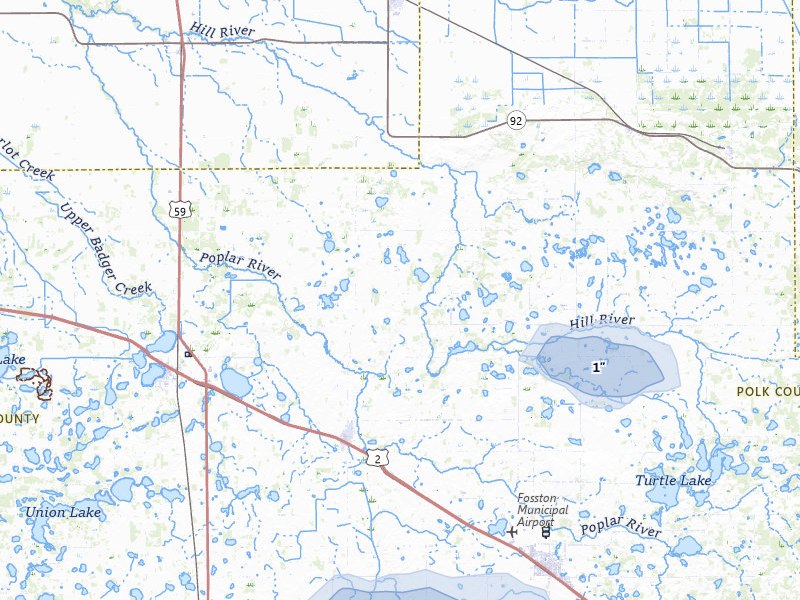 NEXRAD radar-signature map of the hail storm over Mcintosh, MN on Jul 3, 2026