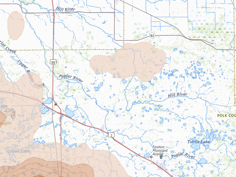Radar-estimated hail-size map of the storm over Mcintosh, MN on Jul 6, 2026