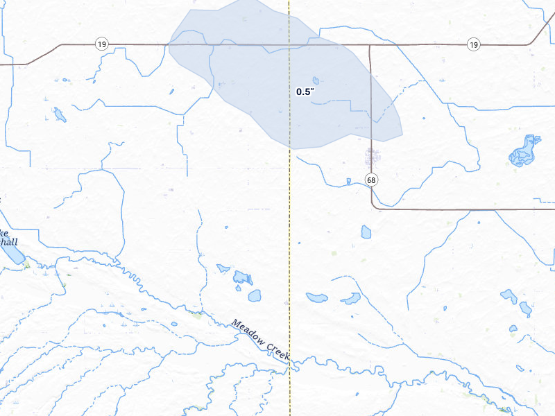 NEXRAD radar-signature map of the hail storm over Milroy, MN on May 17, 2026