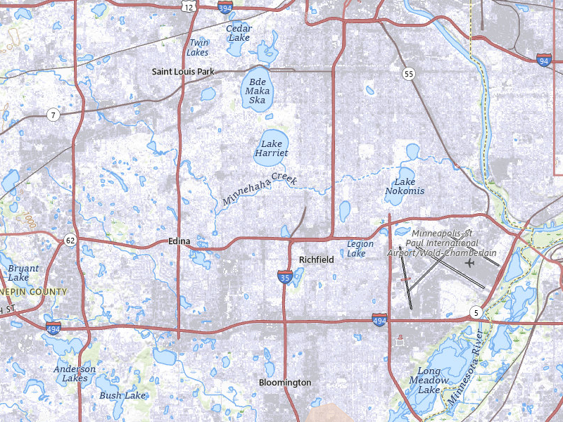 Radar-estimated hail-size map of the storm over Minneapolis, MN on Jul 4, 2026