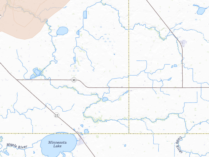 Radar-estimated hail-size map of the storm over Minnesota Lake, MN on May 17, 2026