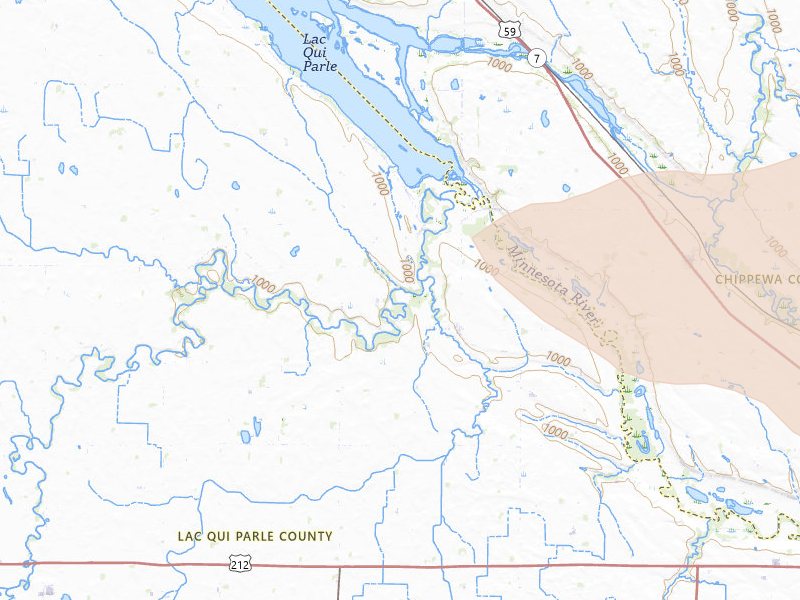 Radar-estimated hail-size map of the storm over Montevideo, MN on Jul 6, 2026
